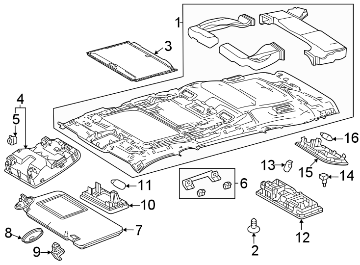 Diagram Interior trim. for your 2025 Toyota Crown   