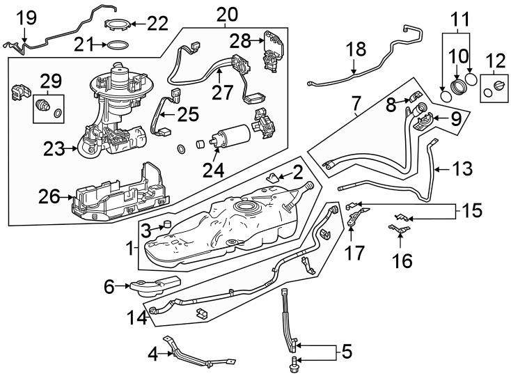 Diagram Fuel system components. for your Toyota