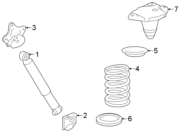 Diagram Rear suspension. Shocks & components. for your 2021 Toyota Highlander   