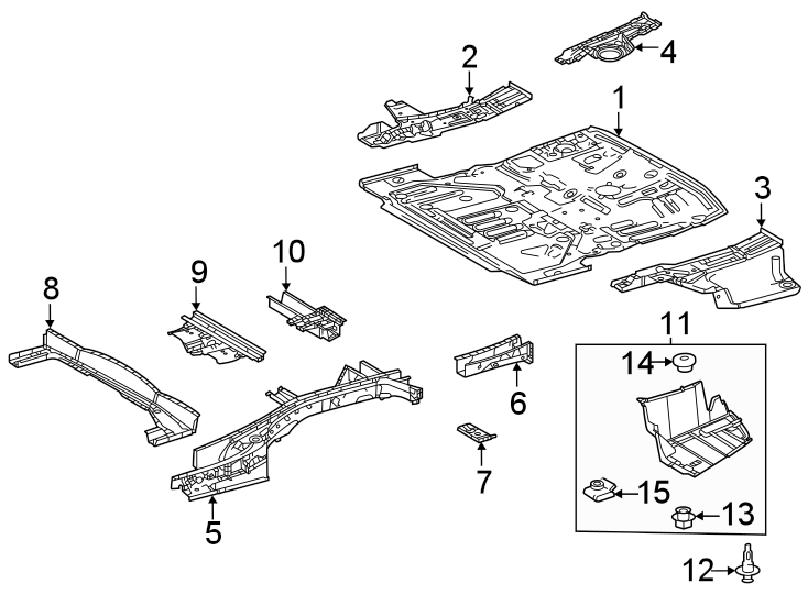 Diagram Rear body & floor. Floor & rails. for your Toyota