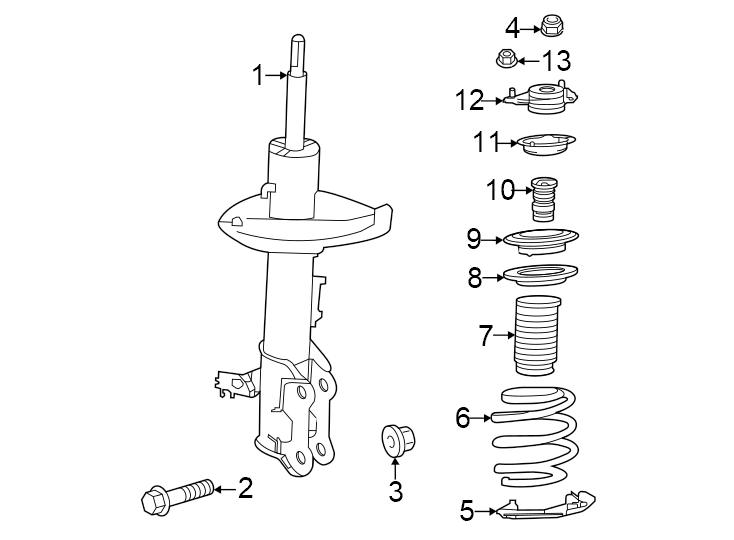 Diagram Front suspension. Struts & components. for your 2002 Toyota Celica   