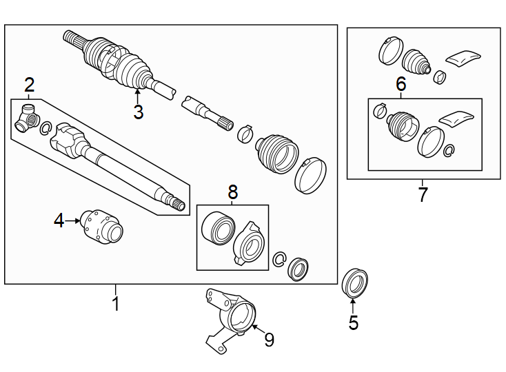 Diagram Front suspension. Drive axles. for your 2006 Toyota Camry   