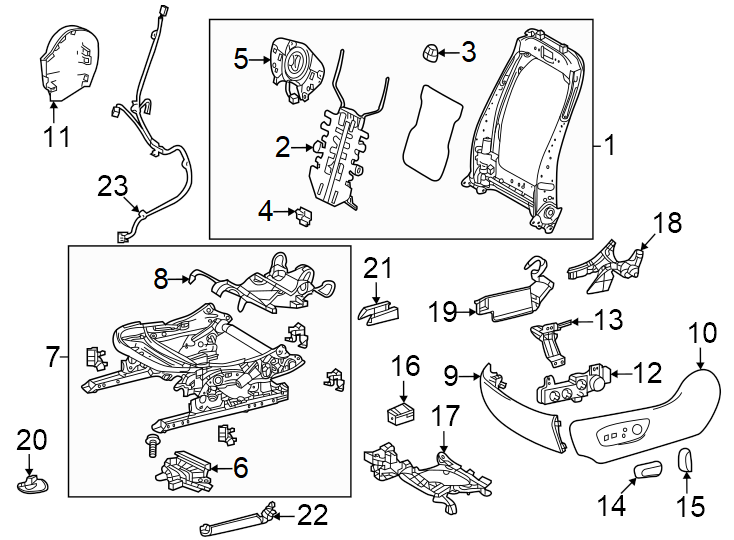 Diagram Seats & tracks. Driver seat components. for your 2016 Toyota Yaris   