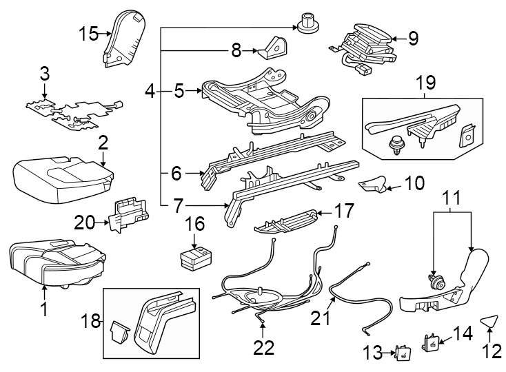 Diagram Seats & tracks. Second row seats. for your 2016 Toyota Yaris   