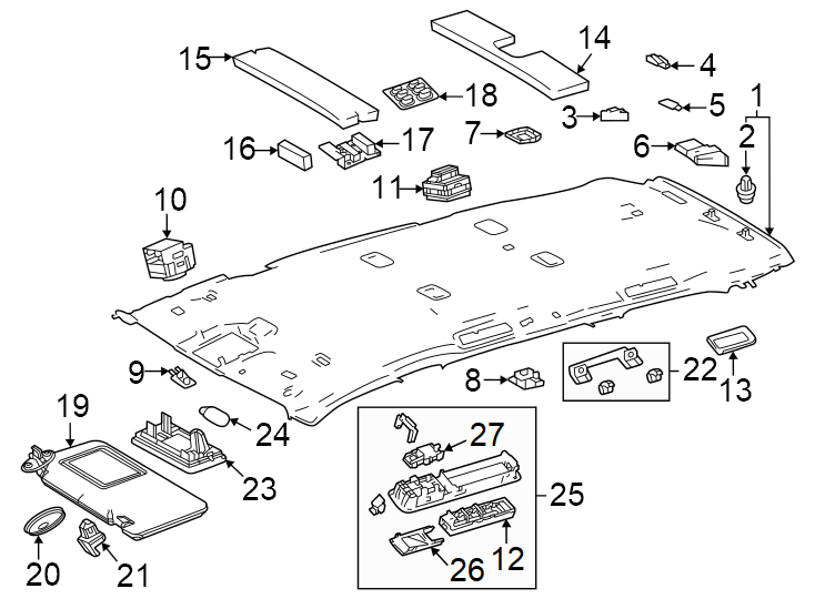 Diagram Interior trim. for your Toyota