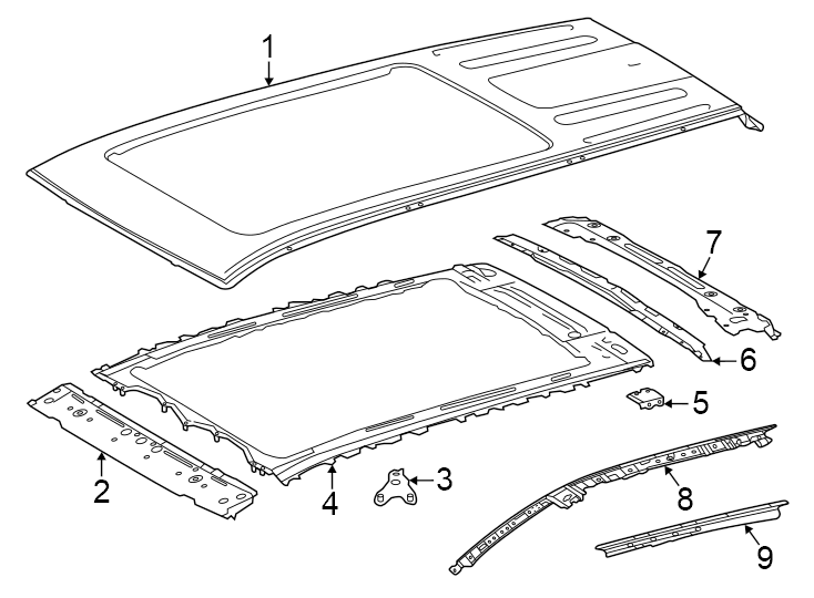 Diagram Roof & components. for your Toyota GRAND HIGHLANDER  