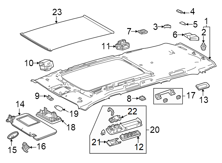 Diagram Interior trim. for your Toyota