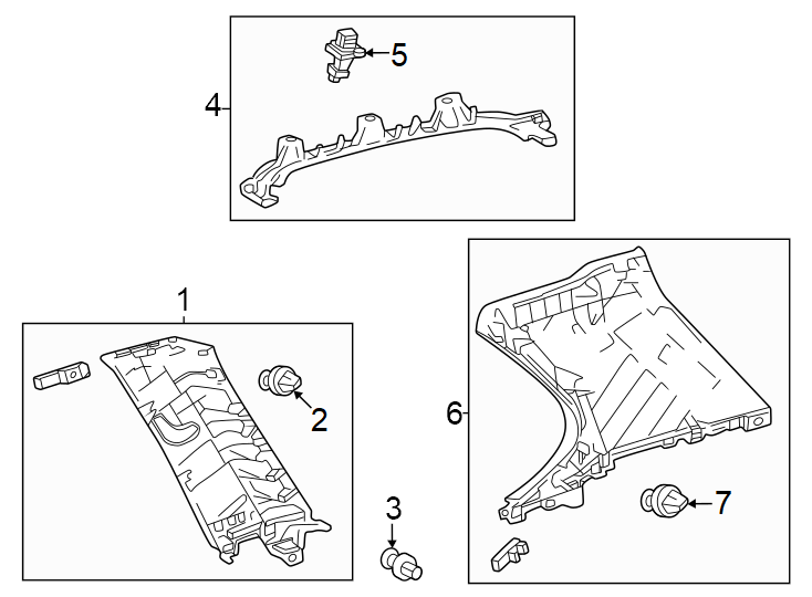 Diagram Quarter panel. Interior trim. for your Toyota