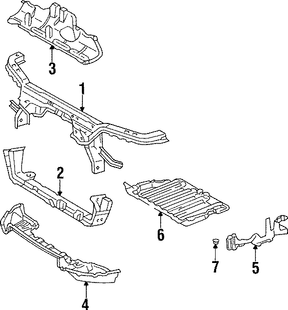 Diagram RADIATOR SUPPORT. SPLASH SHIELDS. for your 2012 Toyota Prius  Four Hatchback 