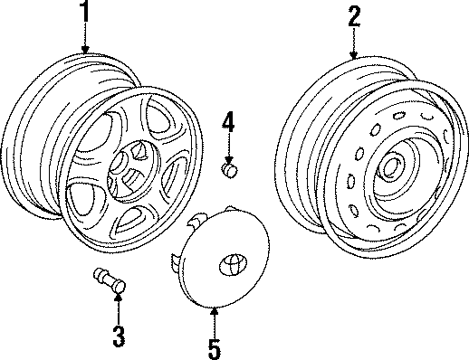 Diagram WHEELS. COVERS & TRIM. for your 2005 Toyota Tundra   