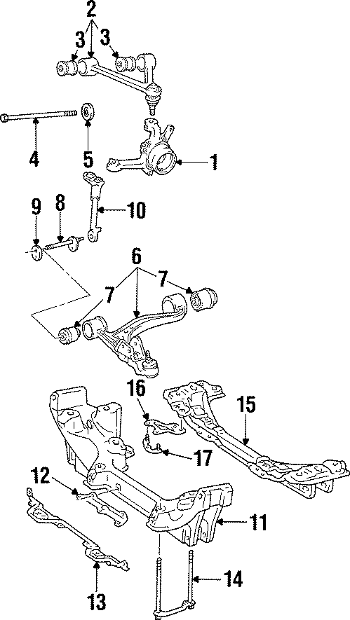 Diagram FRONT SUSPENSION. SUSPENSION COMPONENTS. for your 1995 Toyota Supra 3.0L 6 cylinder A/T Base Hatchback 