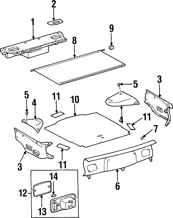 Diagram REAR BODY & FLOOR. INTERIOR TRIM. for your Toyota