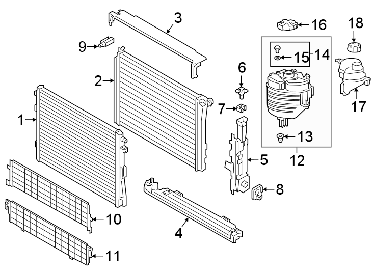 Diagram Radiator & components. for your 2024 Toyota Sequoia  Capstone Sport Utility 