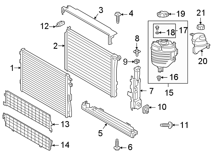 Diagram Radiator & components. for your 2024 Toyota Sequoia  Capstone Sport Utility 