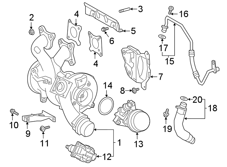 Diagram TURBOCHARGER & COMPONENTS. for your 2012 Toyota Tundra   