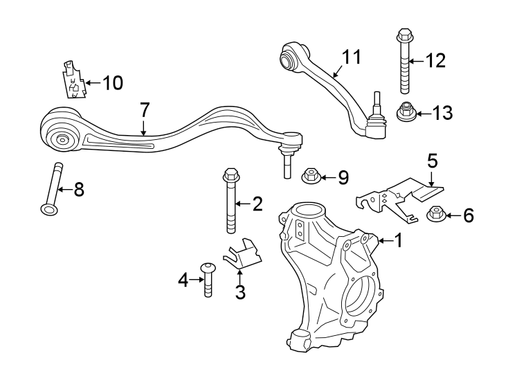 Diagram FRONT SUSPENSION. SUSPENSION COMPONENTS. for your 2021 Toyota Land Cruiser   