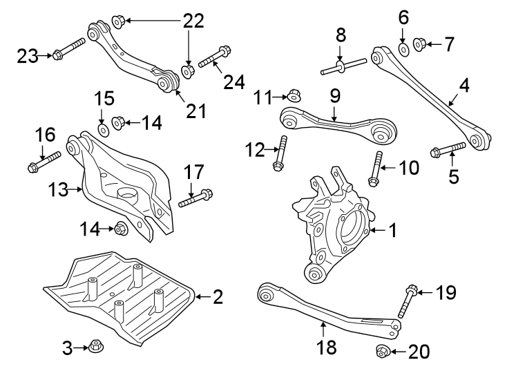 Diagram REAR SUSPENSION. SUSPENSION COMPONENTS. for your 2020 Toyota Land Cruiser   