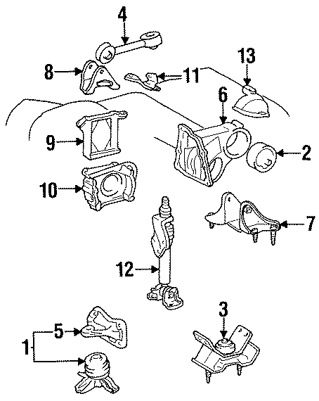 Diagram ENGINE / TRANSAXLE. ENGINE & TRANS MOUNTING. for your 2020 Toyota Sequoia 5.7L i-Force V8 A/T RWD Platinum Sport Utility 