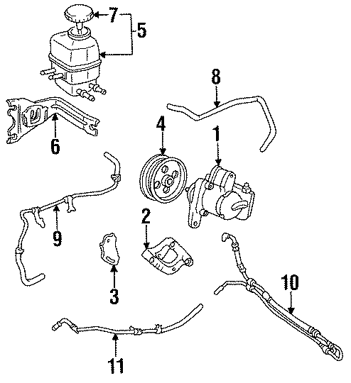 Diagram STEERING GEAR & LINKAGE. PUMP & HOSES. for your Toyota Camry  