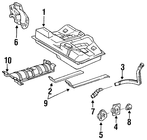 Diagram FUEL SYSTEM COMPONENTS. for your 1998 Toyota Avalon  XL Sedan 