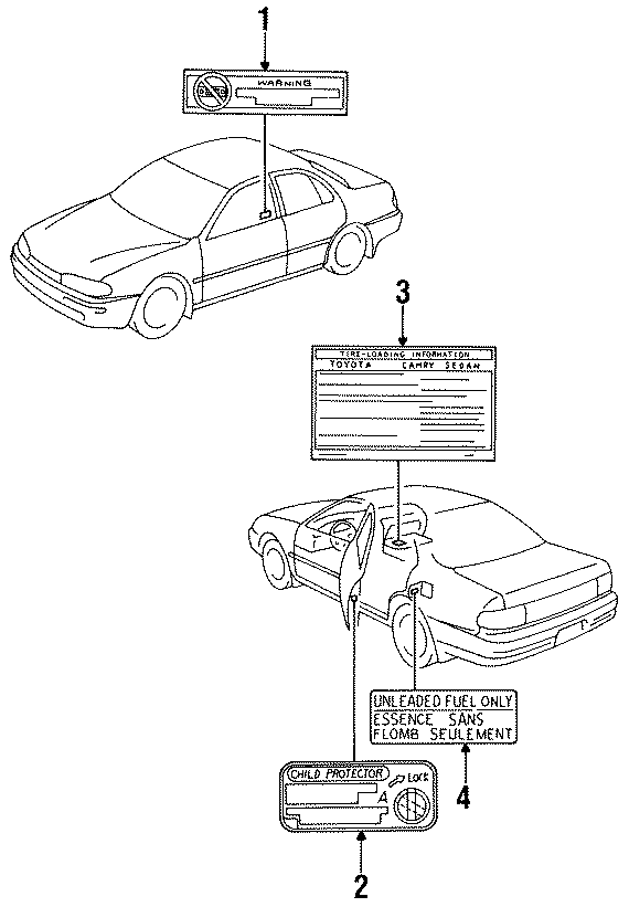 Diagram INFORMATION LABELS. for your 1994 Toyota PickUp   