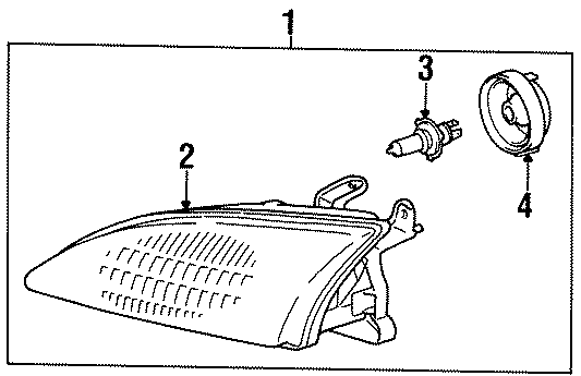 Diagram FRONT LAMPS. HEADLAMP COMPONENTS. for your 1997 Toyota Paseo   