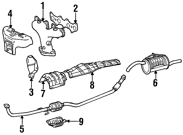 Diagram EXHAUST SYSTEM. EXHAUST COMPONENTS. for your 2015 Toyota Highlander   