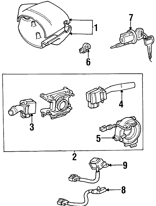 Diagram STEERING COLUMN. SHROUD. SWITCHES & LEVERS. for your 2013 Toyota Sequoia   