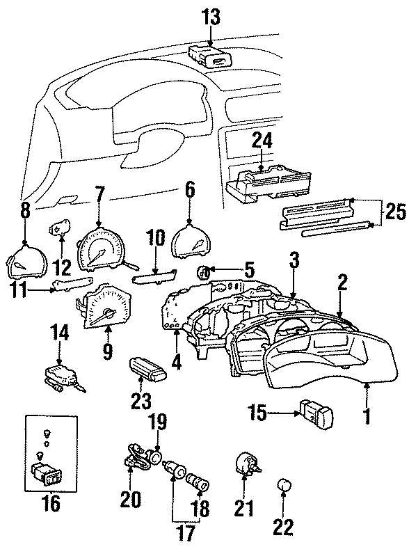 Diagram INSTRUMENT PANEL. CLUSTER & SWITCHES. for your 2017 Toyota Tundra 4.6L V8 A/T RWD SR Standard Cab Pickup Fleetside 