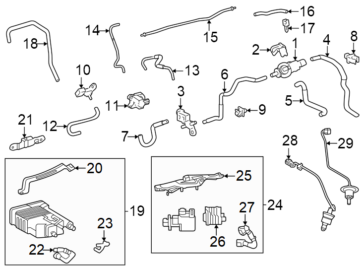 Diagram Emission system. Emission components. for your 2022 Toyota Tundra  SR Crew Cab Pickup Fleetside 