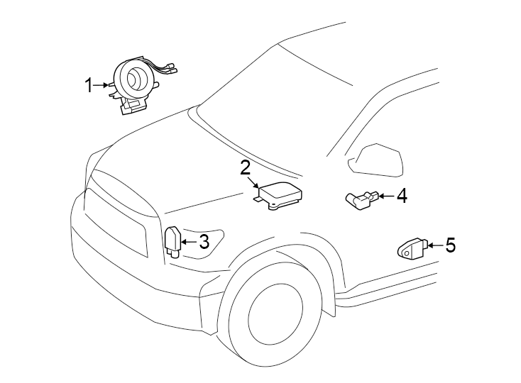 Diagram Restraint systems. Air bag components. for your Toyota