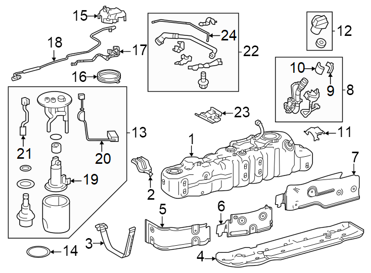 Diagram Fuel system components. for your Toyota