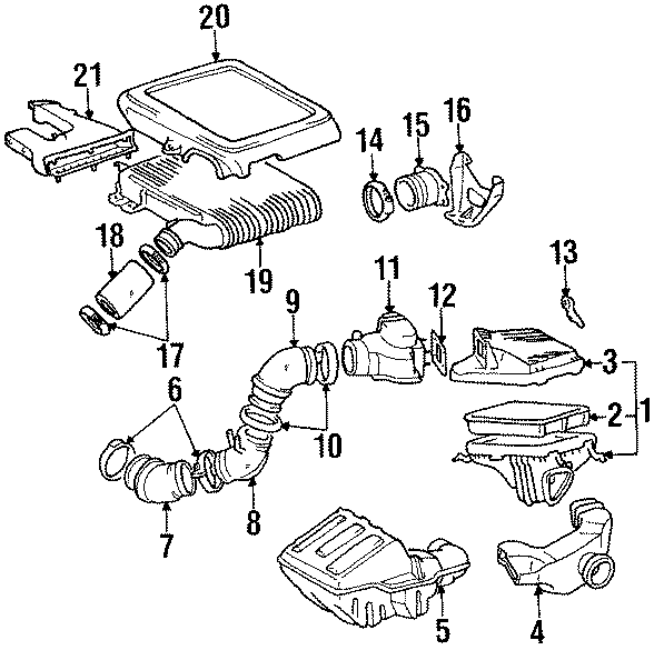 Diagram ENGINE / TRANSAXLE. AIR INTAKE. for your 2011 Toyota Tacoma   