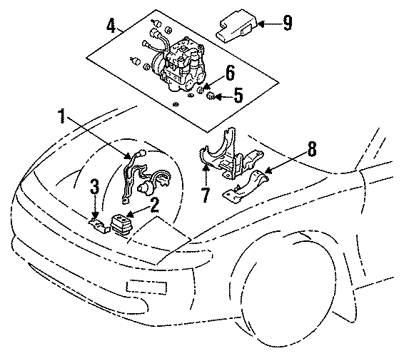 Diagram ELECTRICAL. ABS COMPONENTS. for your 2024 Toyota Corolla   