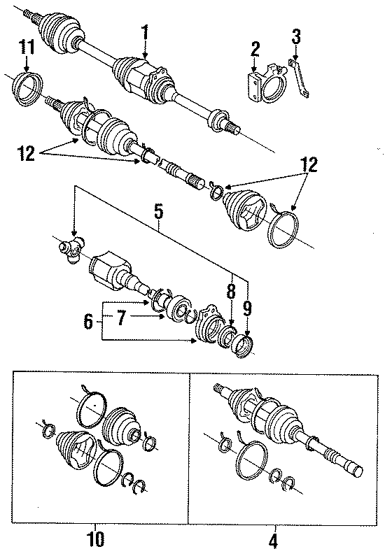 Diagram FRONT SUSPENSION. DRIVE AXLES. for your 2003 Toyota Corolla   