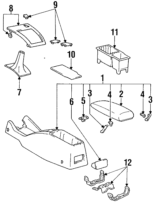 Diagram FRONT CONSOLE. for your 2002 Toyota Tundra 4.7L V8 A/T RWD Limited Extended Cab Pickup Fleetside 