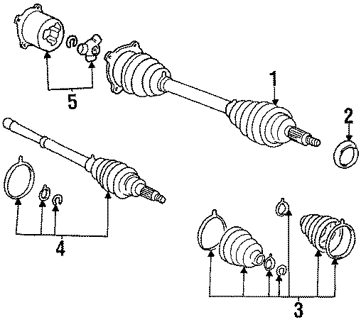 Diagram REAR SUSPENSION. DRIVE AXLES. for your 1993 Toyota Corolla   