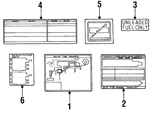 Diagram INFORMATION LABELS. for your 1994 Toyota PickUp   