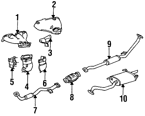 Diagram EXHAUST SYSTEM. EXHAUST COMPONENTS. for your 2011 Toyota Sienna   