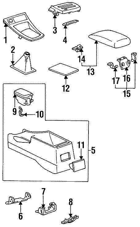 Diagram CONSOLE. CENTER. for your 2002 Toyota Tundra 4.7L V8 A/T RWD Limited Extended Cab Pickup Fleetside 