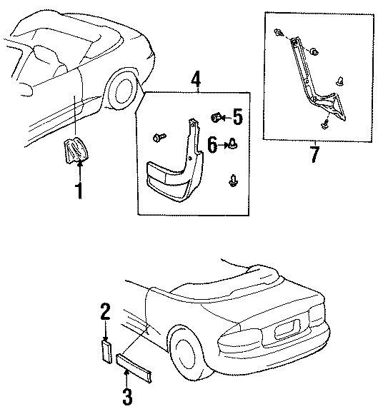 Diagram QUARTER PANEL. EXTERIOR TRIM. for your Toyota