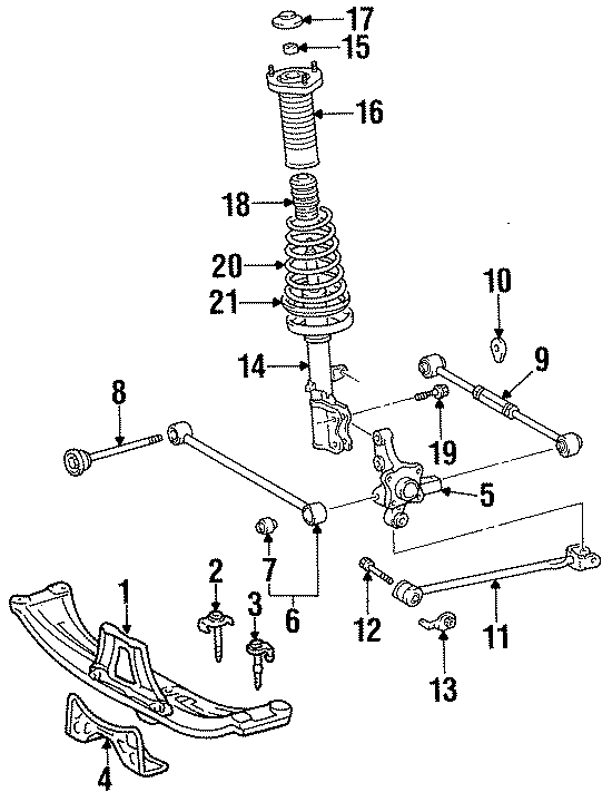 Diagram REAR SUSPENSION. SUSPENSION COMPONENTS. for your Toyota Celica  