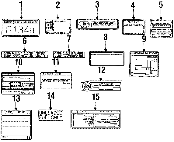 Diagram INFORMATION LABELS. for your 1994 Toyota PickUp   