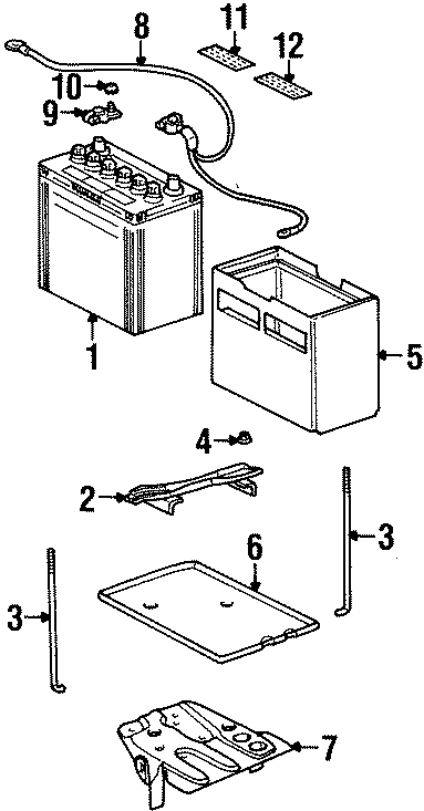 Diagram BATTERY. for your 2011 Toyota Highlander 2.7L A/T FWD SE Sport Utility 