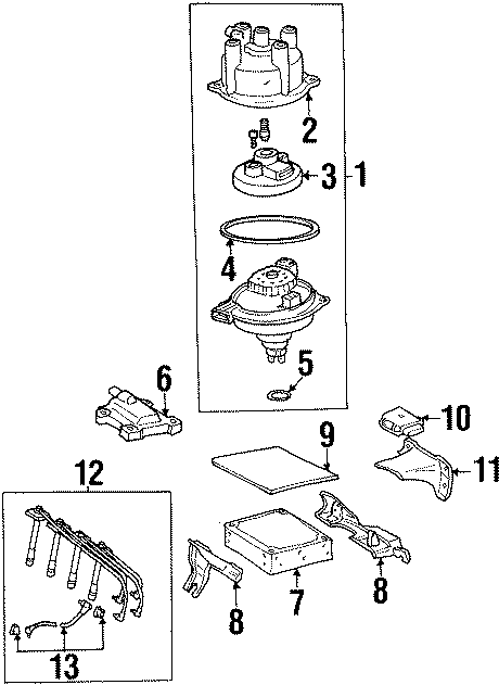 Diagram IGNITION SYSTEM. for your 1989 Toyota Camry  DLX Wagon 