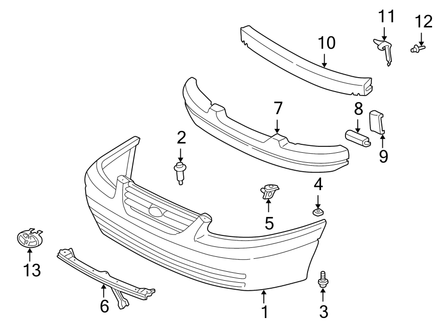 Diagram FRONT BUMPER. BUMPER & COMPONENTS. for your 2018 Toyota Prius Prime  Advanced Hatchback 