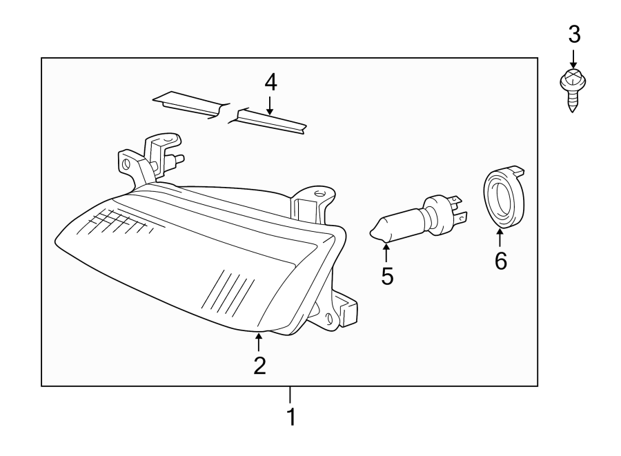 Diagram FRONT LAMPS. HEADLAMP COMPONENTS. for your 2001 Toyota Camry 2.2L A/T XLE SEDAN 