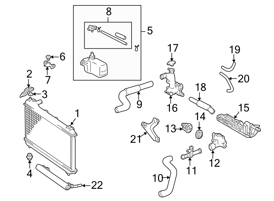 Diagram RADIATOR & COMPONENTS. for your 2016 Toyota Camry  Hybrid LE Sedan 