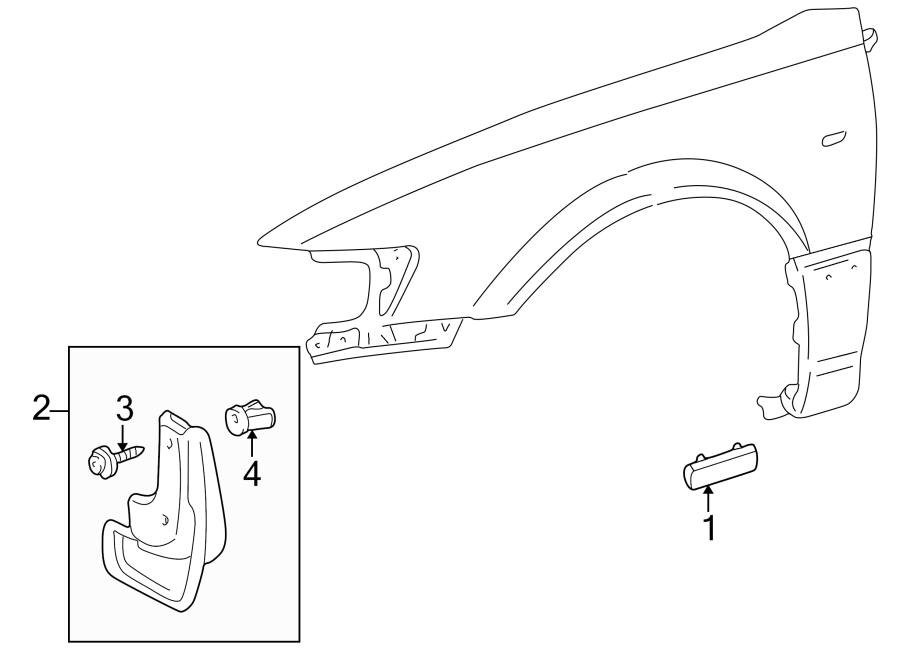 Diagram FENDER. EXTERIOR TRIM. for your Toyota