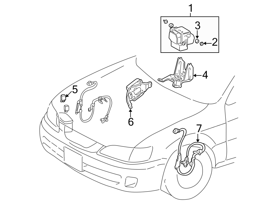 Diagram Abs components. for your 2020 Toyota Corolla   